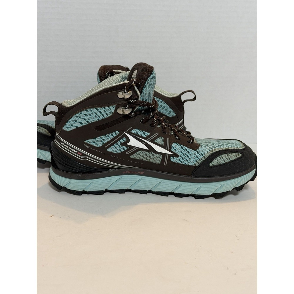 Women's Altra Lone Peak 3.0 V-Flex Gaiter Trap Zero Drop Shoes Black Blue Sz 8 - Picture 8 of 9